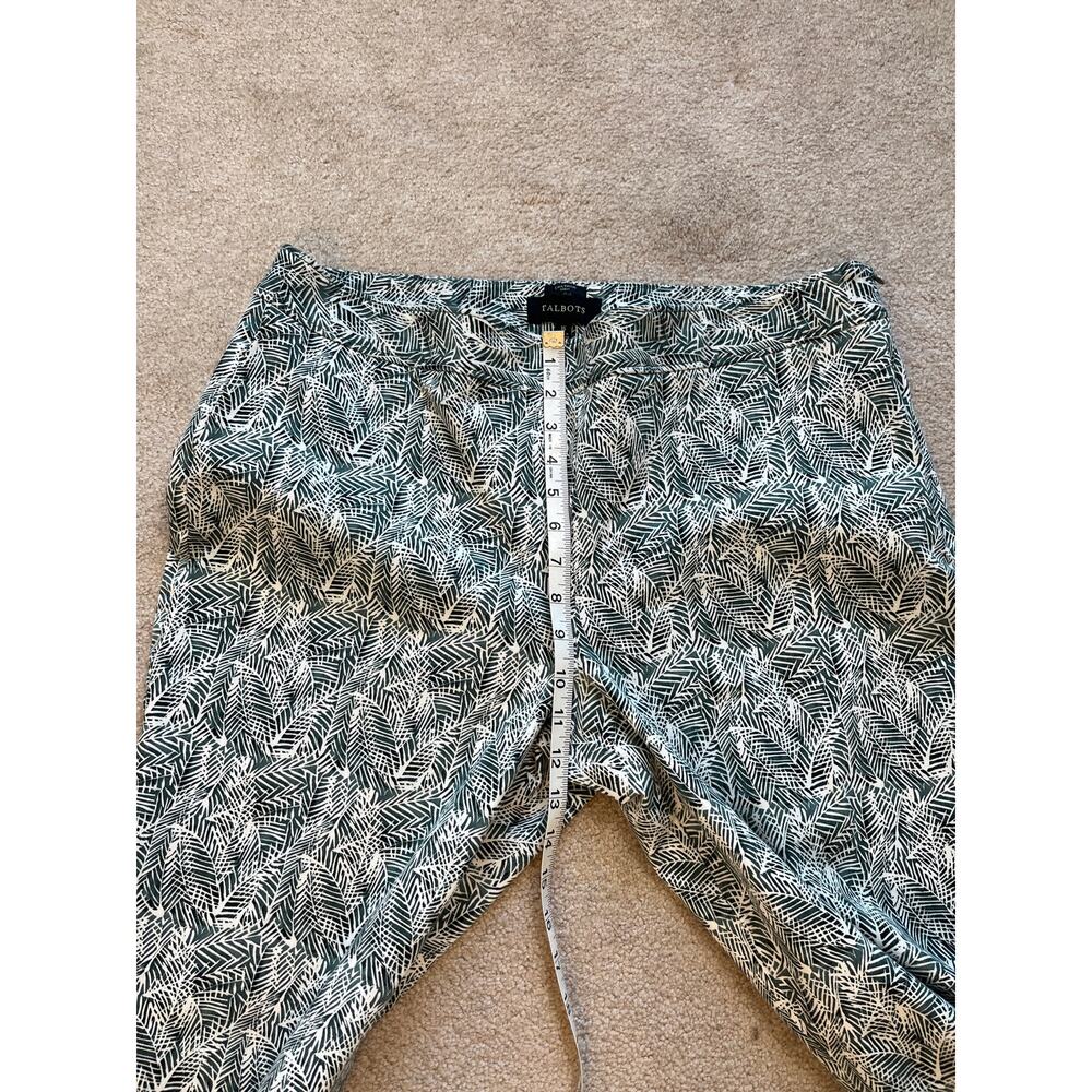 Talbots Chatham Curvy Palm Leaf Print Pants Size 16 Side Zip Stretch Straight - Picture 8 of 9